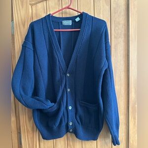 Navy Blue Grandpa Cardigan size L